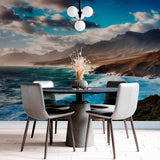 Tapeta z horyzontem gór i morza