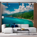 Tapeta Azure Waters and Lush Hills