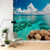 Wibrująca tapeta z koralową laguną