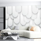 Nowoczesna tapeta w białe skale 3D