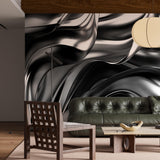 Abstract Wall Mural Metallic Abstract Wavy Liquid Background Wallpaper