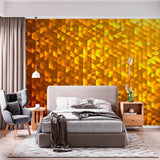 Ciepła Złota Przestrzenna Tapeta