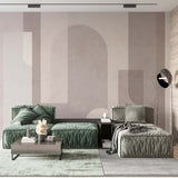 Tapeta ścienna w miękkie pastelowe geometryczne kształty - minimalistyczny abstrakcyjny wzór w neutralnych odcieniach