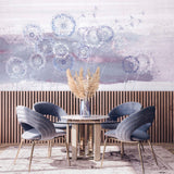 Delicate Dandelion Seed Head Wall Mural - Soft Pastel Watercolor Style - Calming Floral Wallpaper for Bedroom, Living Room, or Nursery