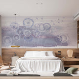 Delicate Dandelion Seed Head Wall Mural - Soft Pastel Watercolor Style - Calming Floral Wallpaper for Bedroom, Living Room, or Nursery