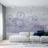 Delicate Dandelion Seed Head Wall Mural - Soft Pastel Watercolor Style - Calming Floral Wallpaper for Bedroom, Living Room, or Nursery