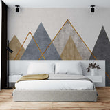 Geometric Mountain Wallpaper Modern Abstract Art Wall Mural Nature Inspired