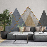 Geometric Mountain Wallpaper Modern Abstract Art Wall Mural Nature Inspired