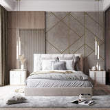 Luksusowe złote linie geometryczne na teksturowanej tapecie ściennej w kolorze ciemnoszarym - elegancki, nowoczesny design