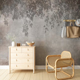 Vintage cieniowane liście na rustykalnej tapecie ściennej