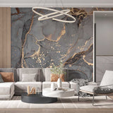 Grey Marble Texture Wall Mural Art Fluid Alcohol Ink Wallpaper
