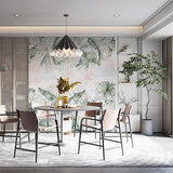 Tapeta fototapeta z tropikalnym liściem z geometrycznym tłem