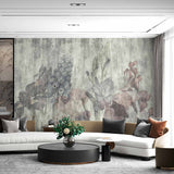 Tapeta ścienna w stylu vintage z motywem kwiatowym - teksturowany wzór botaniczny