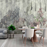 Tapeta ścienna w stylu vintage z motywem kwiatowym - teksturowany wzór botaniczny