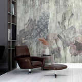 Tapeta ścienna w stylu vintage z motywem kwiatowym - teksturowany wzór botaniczny