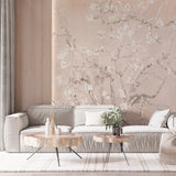 Tapeta na wymiar: Blush Pink Almond Blossom Tapeta Wiosenna Gałąź