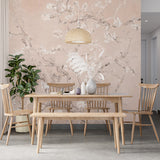 Tapeta na wymiar: Blush Pink Almond Blossom Tapeta Wiosenna Gałąź