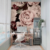 Tapeta Piwonia Miękka akwarela z kwiatowym nadrukiem