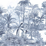 Niebiesko-biała fototapeta z tropikalną sceną