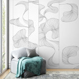 Elegancka monochromatyczna tapeta ścienna z motywem kwiatowym - biała na białym tle z teksturą