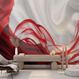 Abstrakcyjna fototapeta Białe czerwone fale Tapeta
