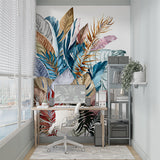Colorful Exotic Leaves Botanical Wallpaper Tropical Wall Mural