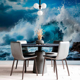 Tapeta: Burzliwe wody i skaliste brzegi