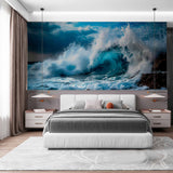 Tapeta: Burzliwe wody i skaliste brzegi