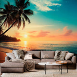 Tropikalny Zachód Słońca Spokój Tapeta