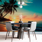 Tropikalny Zachód Słońca Spokój Tapeta