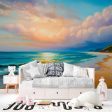 Świecąca spokojna linia brzegowa tapeta