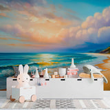 Świecąca spokojna linia brzegowa tapeta