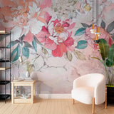 Romantyczna tapeta z kwiatowym wzorem