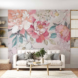 Romantyczna tapeta z kwiatowym wzorem