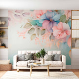 Tapeta w pastelowej kwiatowej elegancji