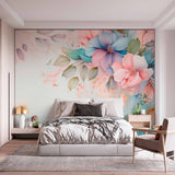 Tapeta w pastelowej kwiatowej elegancji