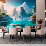 Tapeta z rajem na wyspie fantazji