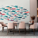 Kolorowa tapeta z migracją ryb