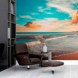 Spokojny Zachód Słońca na Wybrzeżu Tapeta