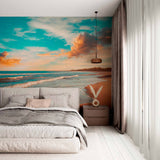 Spokojny Zachód Słońca na Wybrzeżu Tapeta