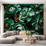 Zielona Sukulentowa Tapeta Kwiatowa