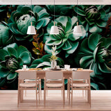 Zielona Sukulentowa Tapeta Kwiatowa