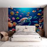 Tapeta z raju żółwi i ryb