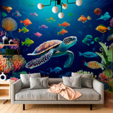 Tapeta z raju żółwi i ryb