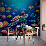 Tapeta z raju żółwi i ryb