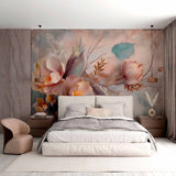 Miękka pastelowa tapeta w kwiaty marzeń