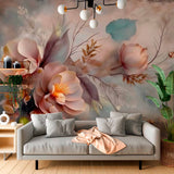 Miękka pastelowa tapeta w kwiaty marzeń