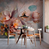 Miękka pastelowa tapeta w kwiaty marzeń