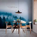 Zaczarowana mglista leśna tapeta