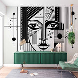 Współczesna tapeta z rysunkiem liniowym